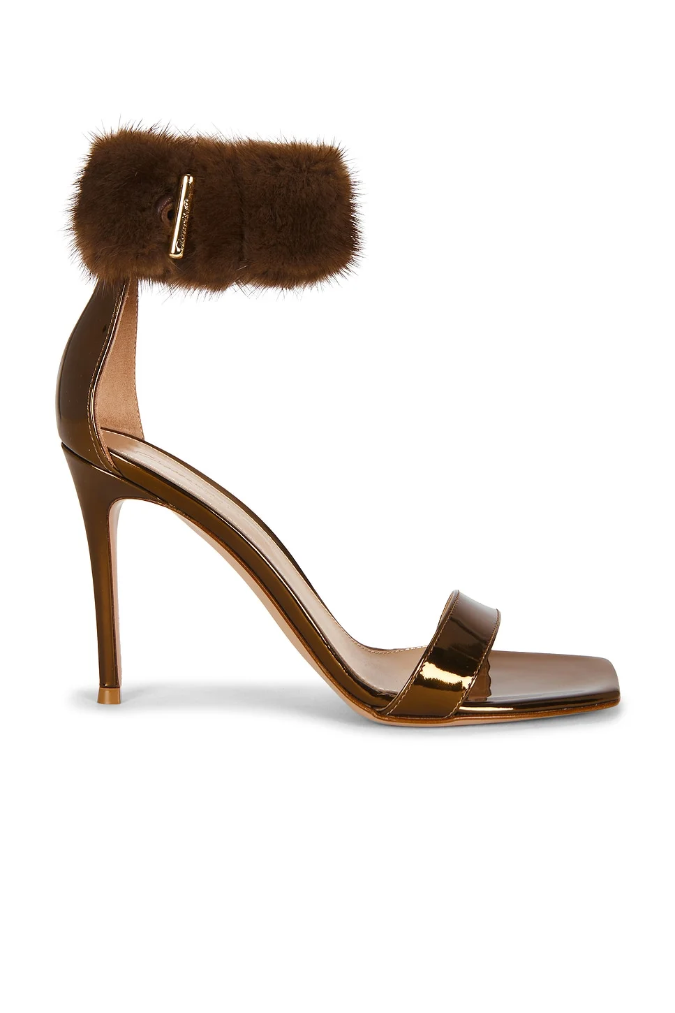 Fur Ankle Strap Sandal - 1