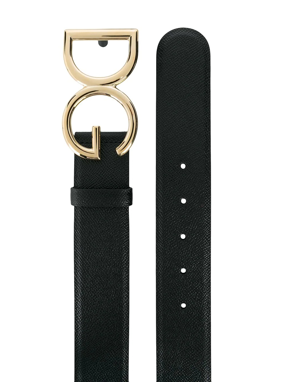 DG logo pebbled leather belt - 2