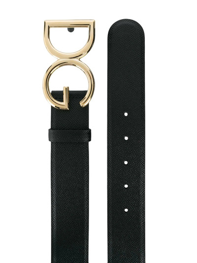 Dolce & Gabbana DG logo pebbled leather belt outlook