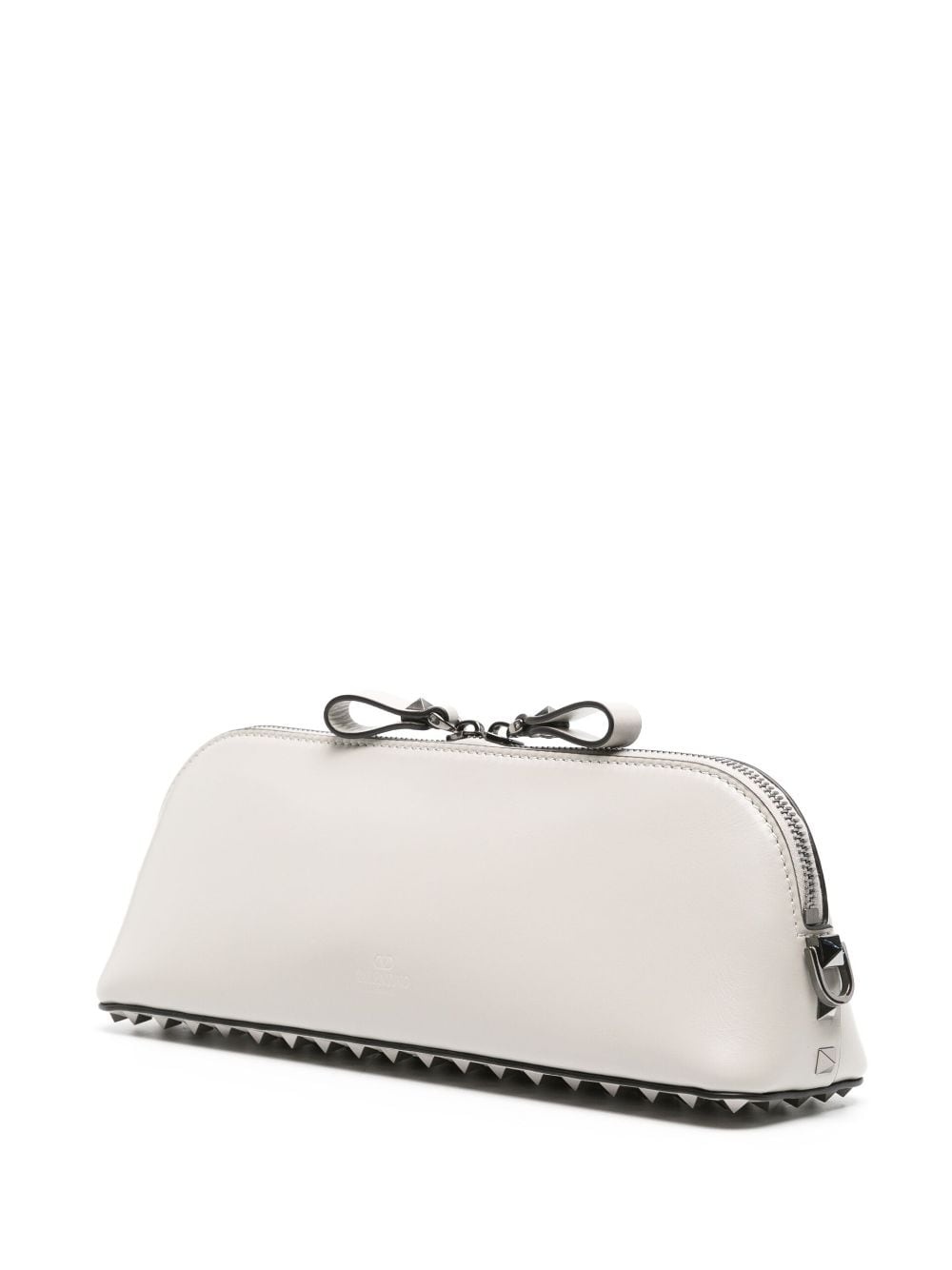 rockstud-detail leather clutch bag - 3
