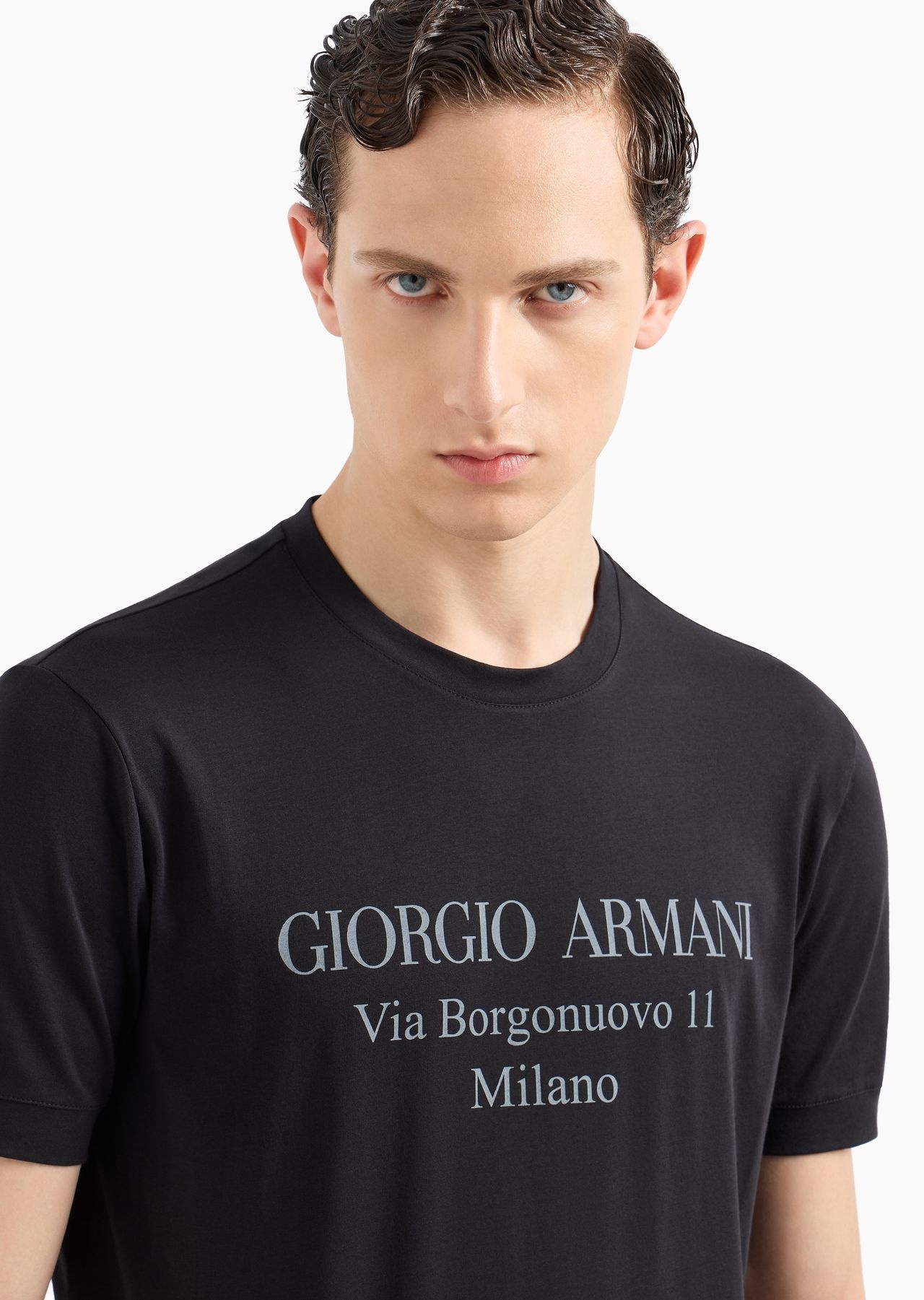 Borgonuovo 11 crew-neck T-shirt in Pima cotton jersey - 5