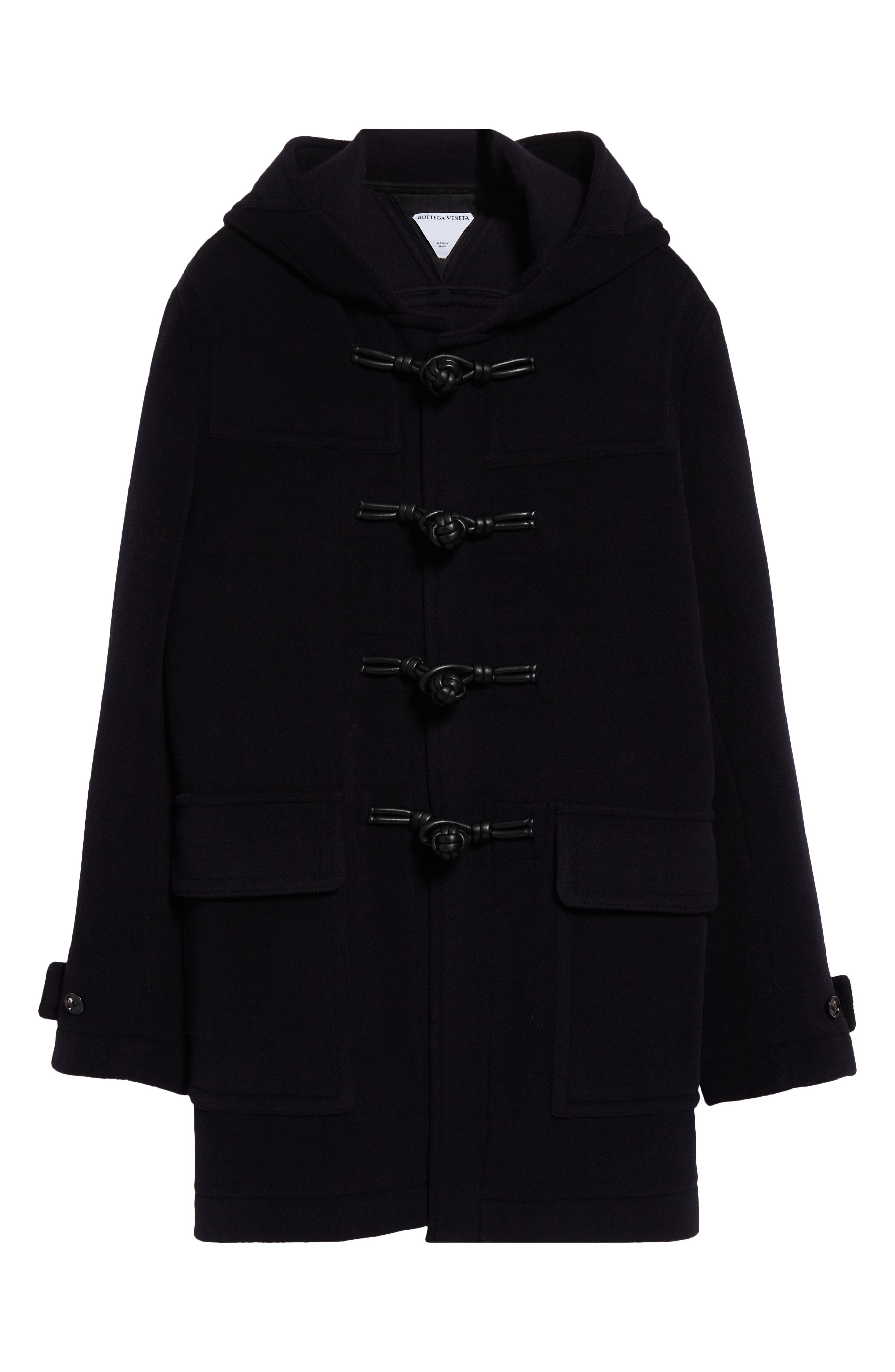 Bottega Veneta Hooded Wool Duffle Coat in 4003 Navy at Nordstrom - 7