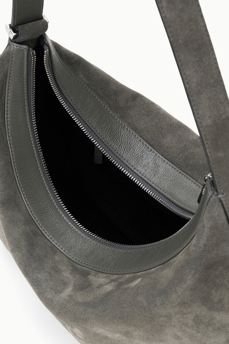 STAUD LARGE DEMY SHOULDER BAG STORM SUEDE 6