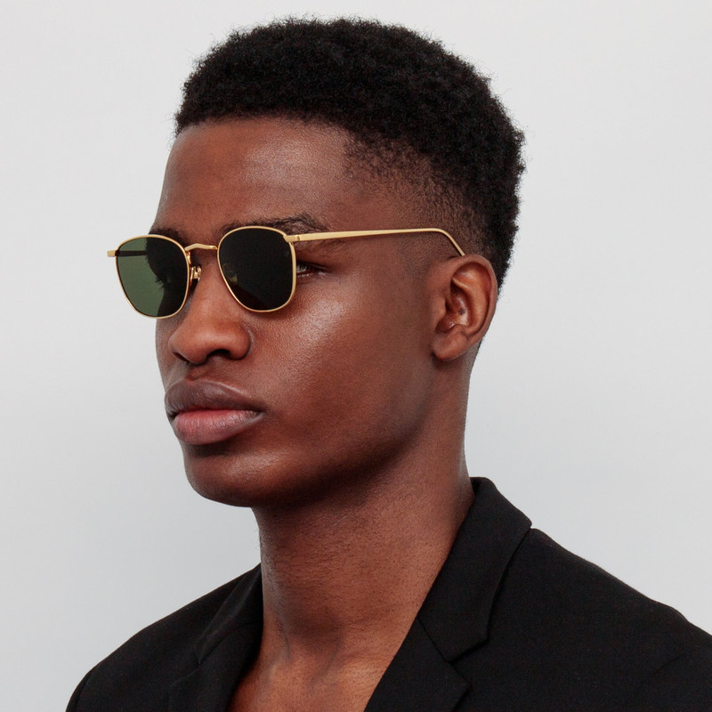 THE SIMON | MEN'S SQUARE SUNGLASSES IN GREEN / YELLOW GOLD (C5) 5