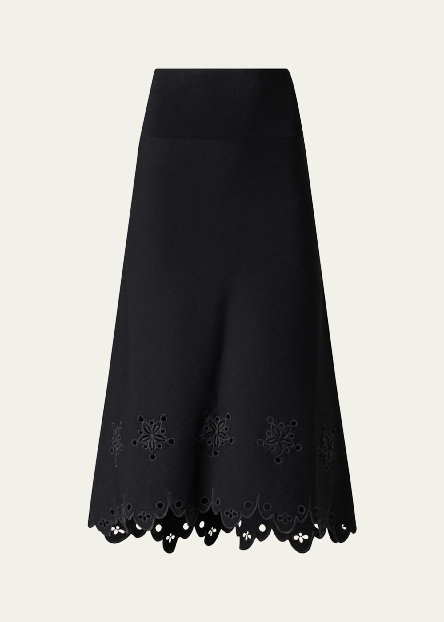 Melly Scallop Cutout Floral Maxi Skirt - 1
