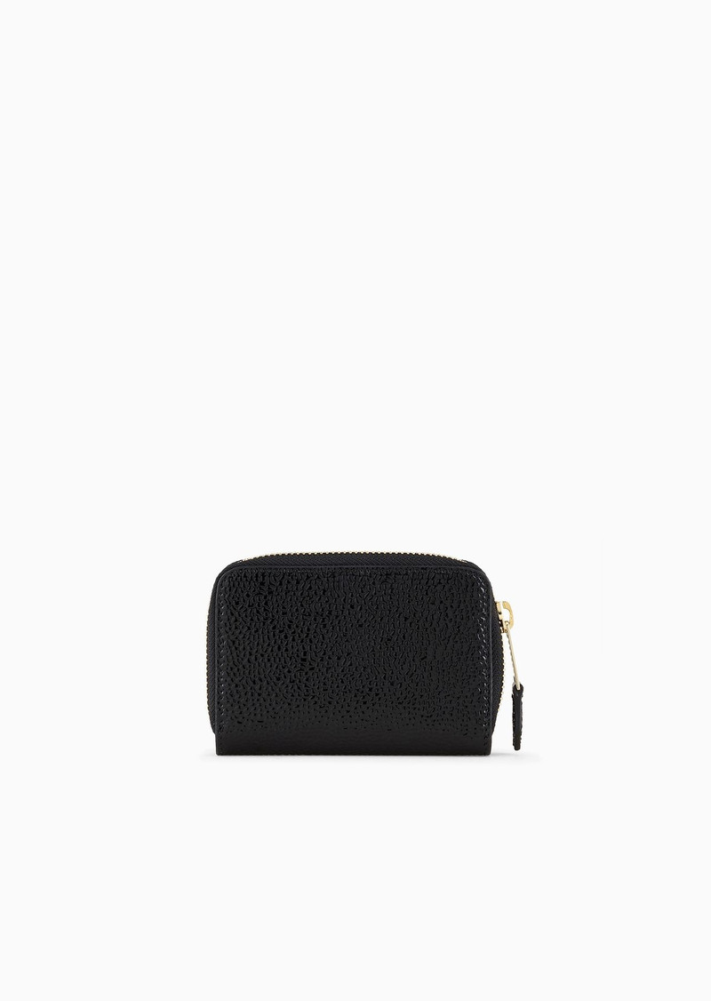 GIORGIO ARMANI La Prima card holder in pebbled patent leather outlook