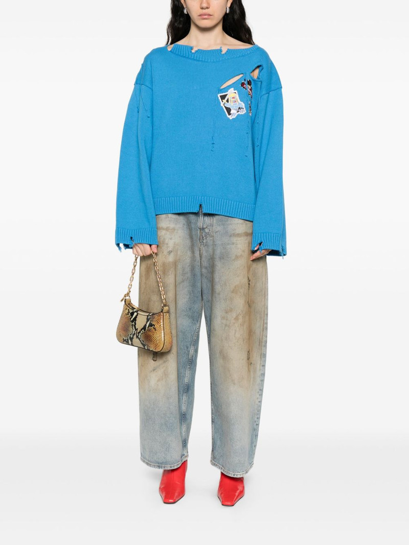 patch-detail distressed-effect sweater 3
