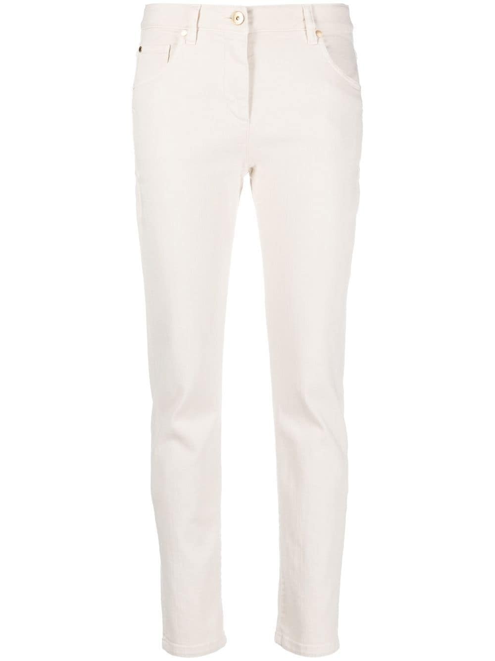 logo-patch straight-leg trousers - 1