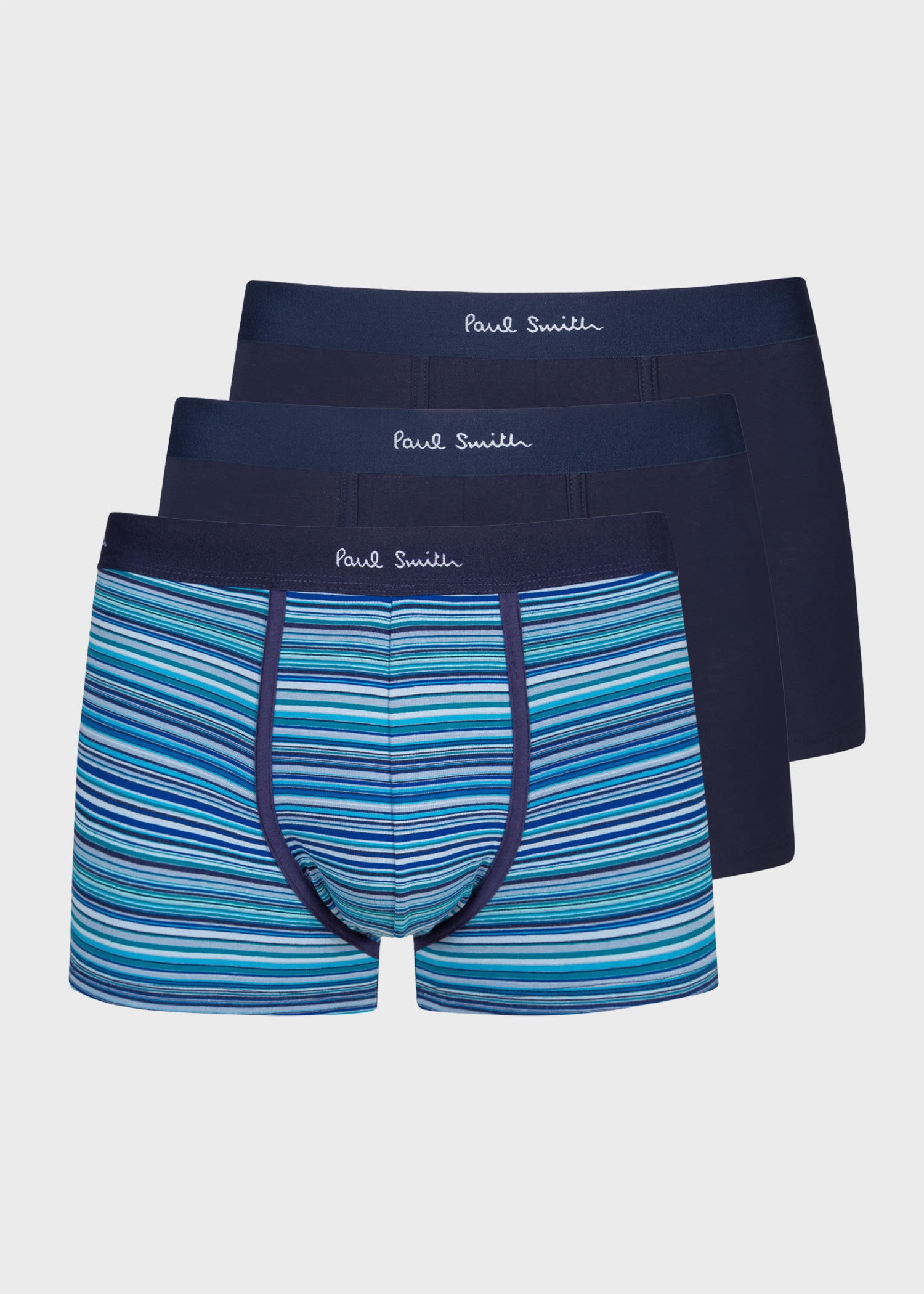 Blue 'Signature Stripe' Mix Boxer Briefs Three Pack - 1