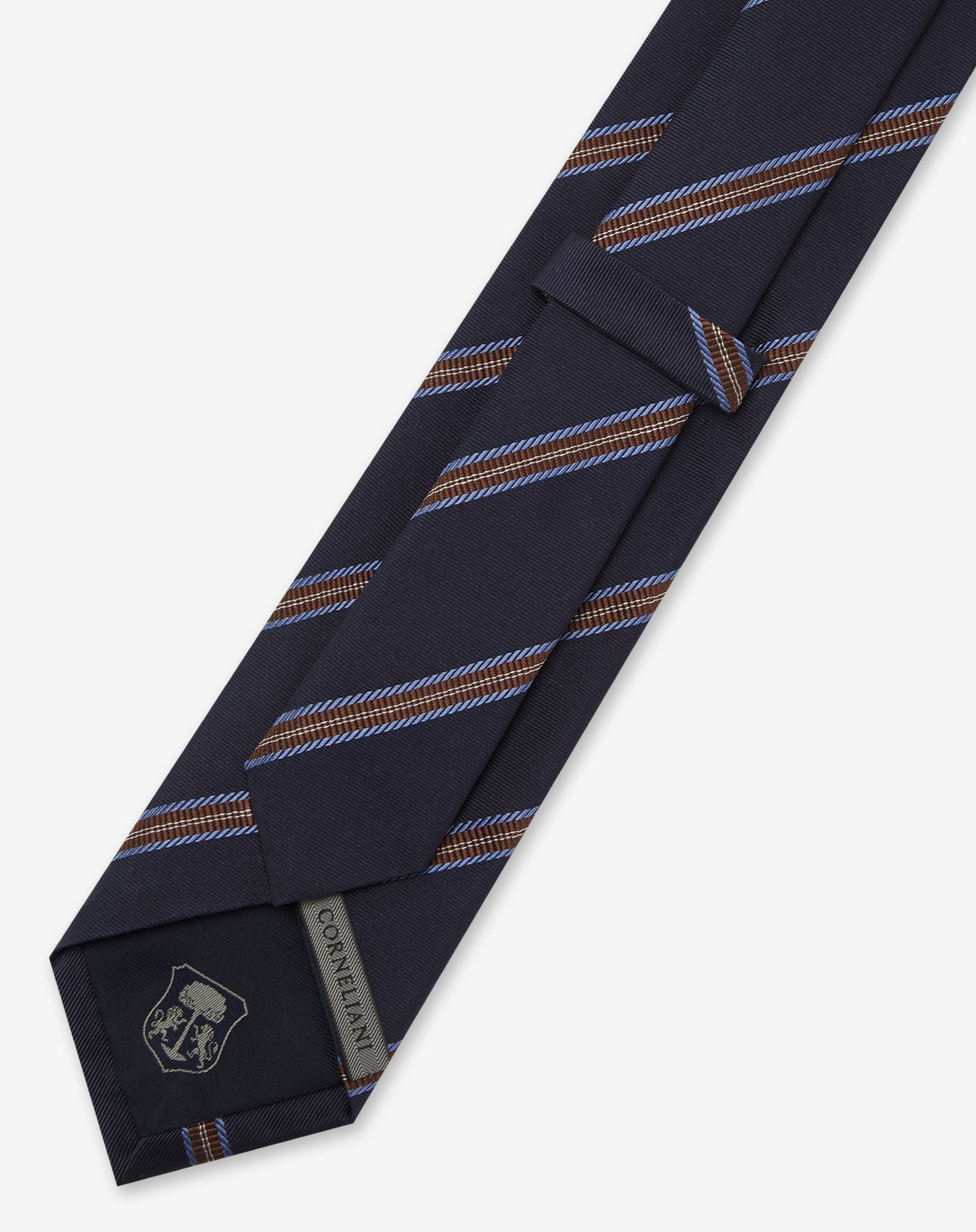 Blue pure silk regimental tie - 3