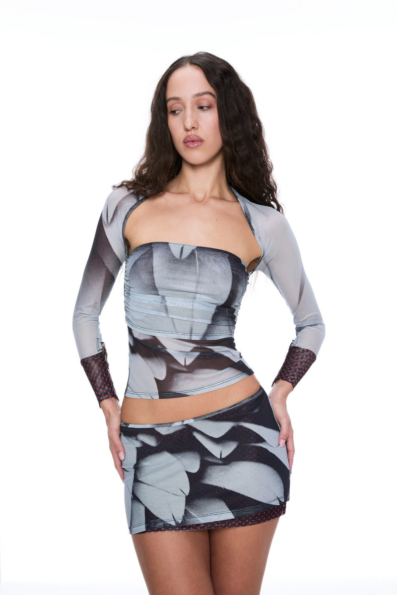 IRIS TOP - FEATHER PRINT 1