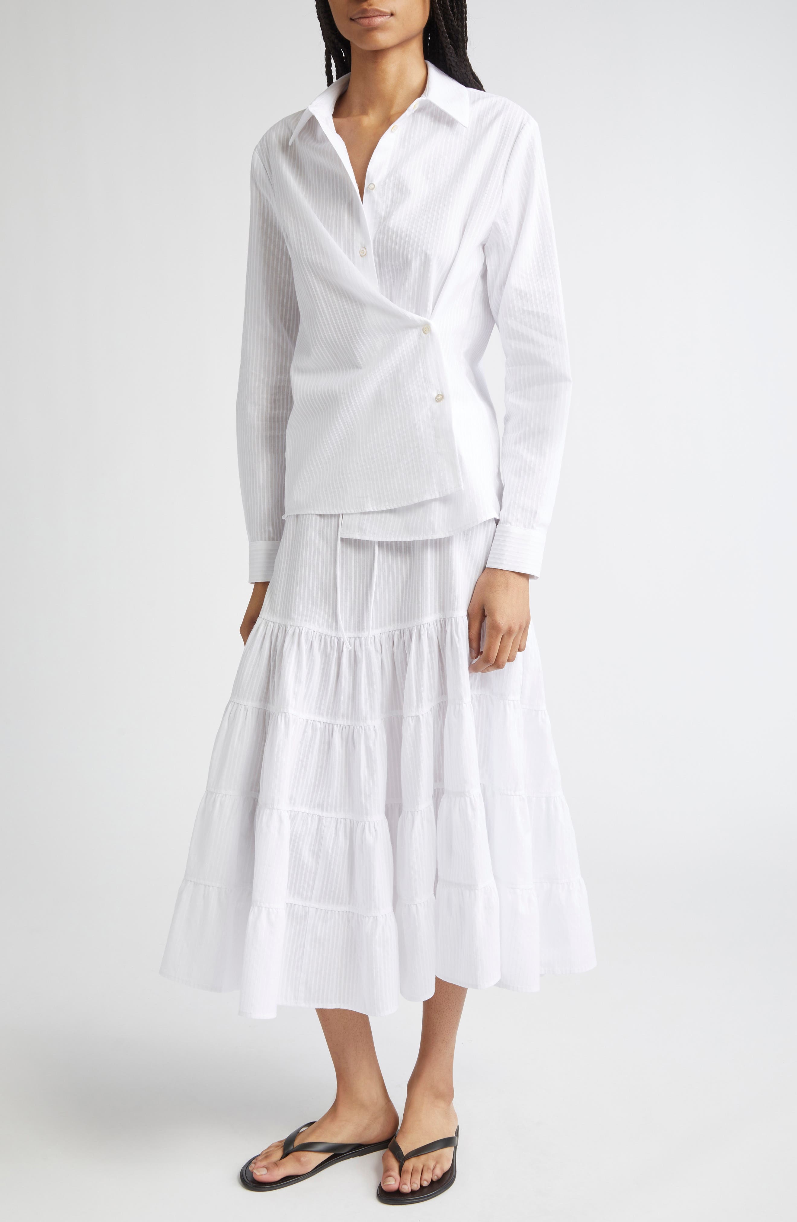Paloma Wool Donald Stripe Button-Up Shirt in White at Nordstrom - 2