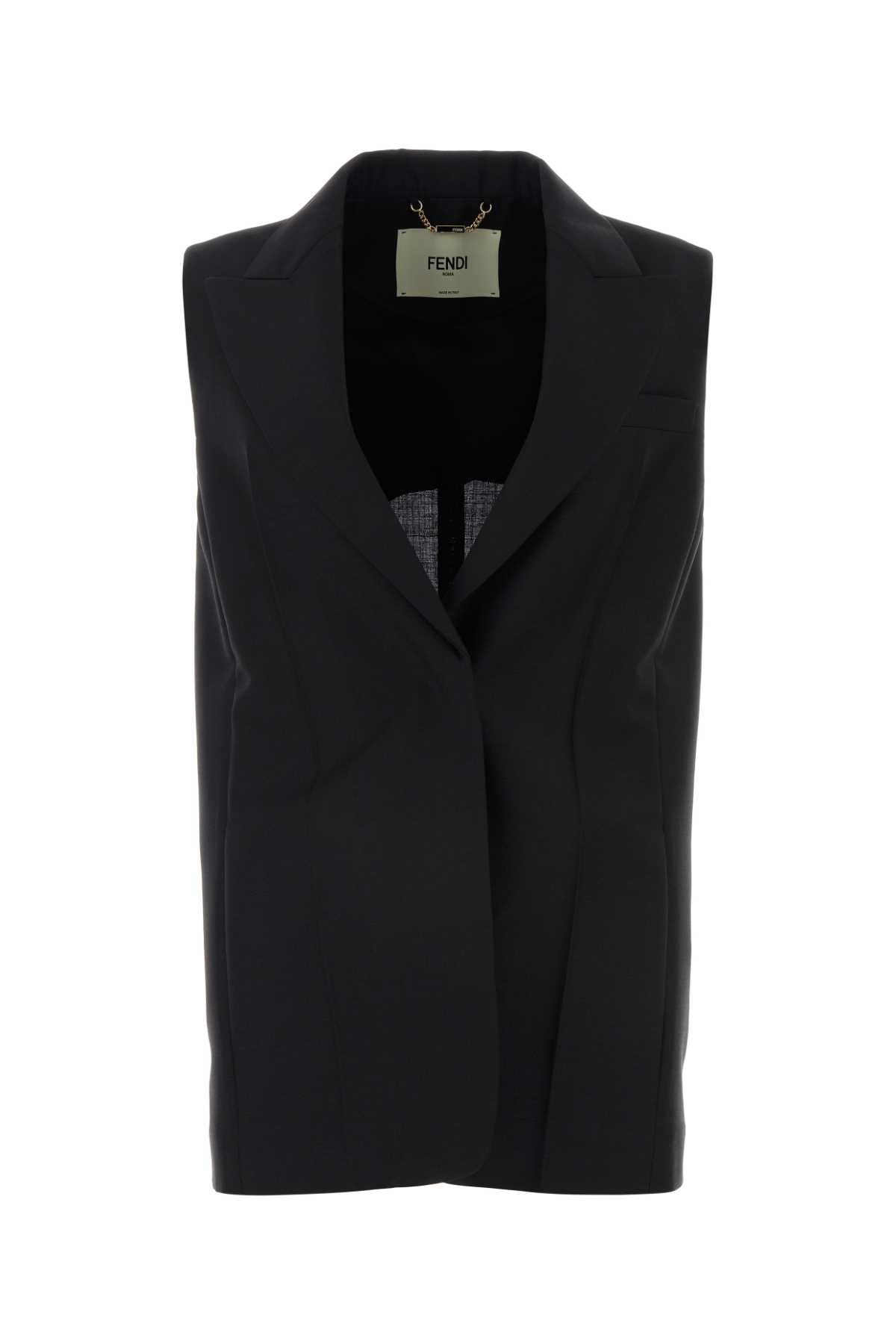 Fendi Women Black Mohair Blend Vest - 3