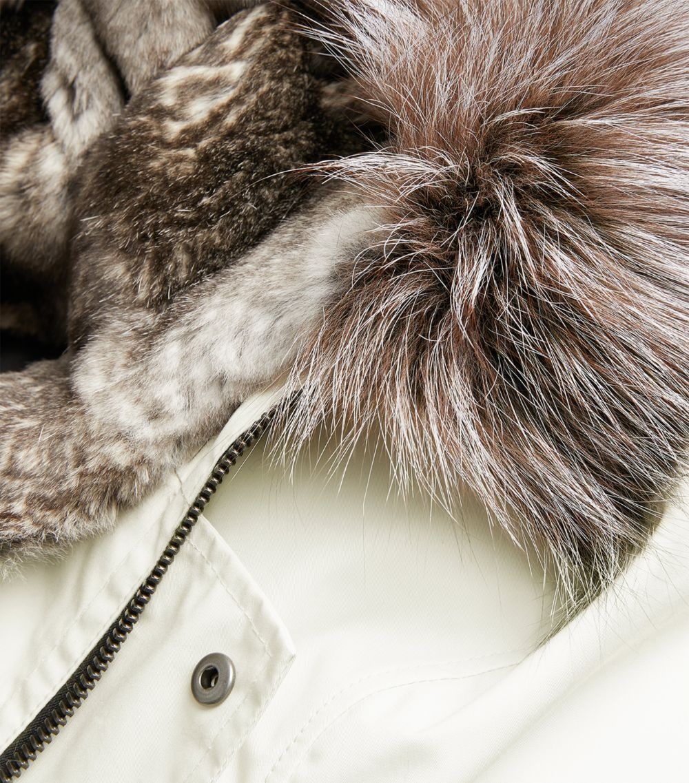 Fur-Lined Hooded Bomber Jacket - 5