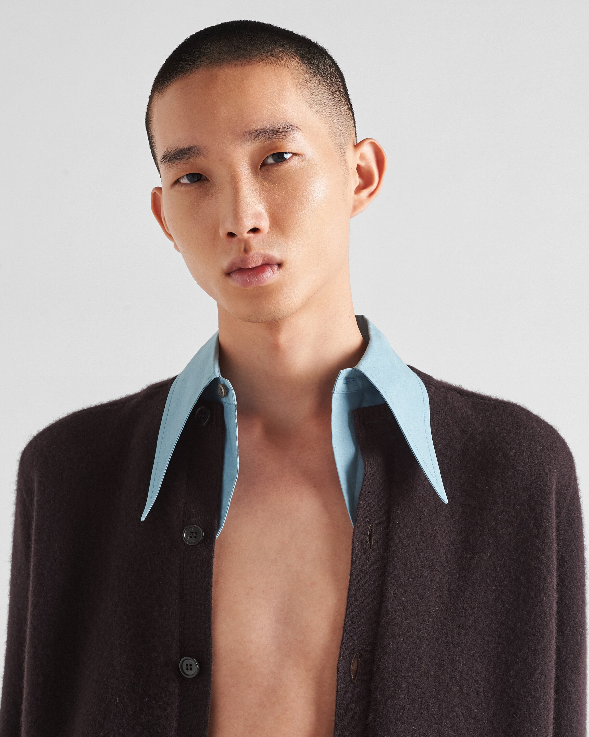 Cashmere cardigan with collar - 3