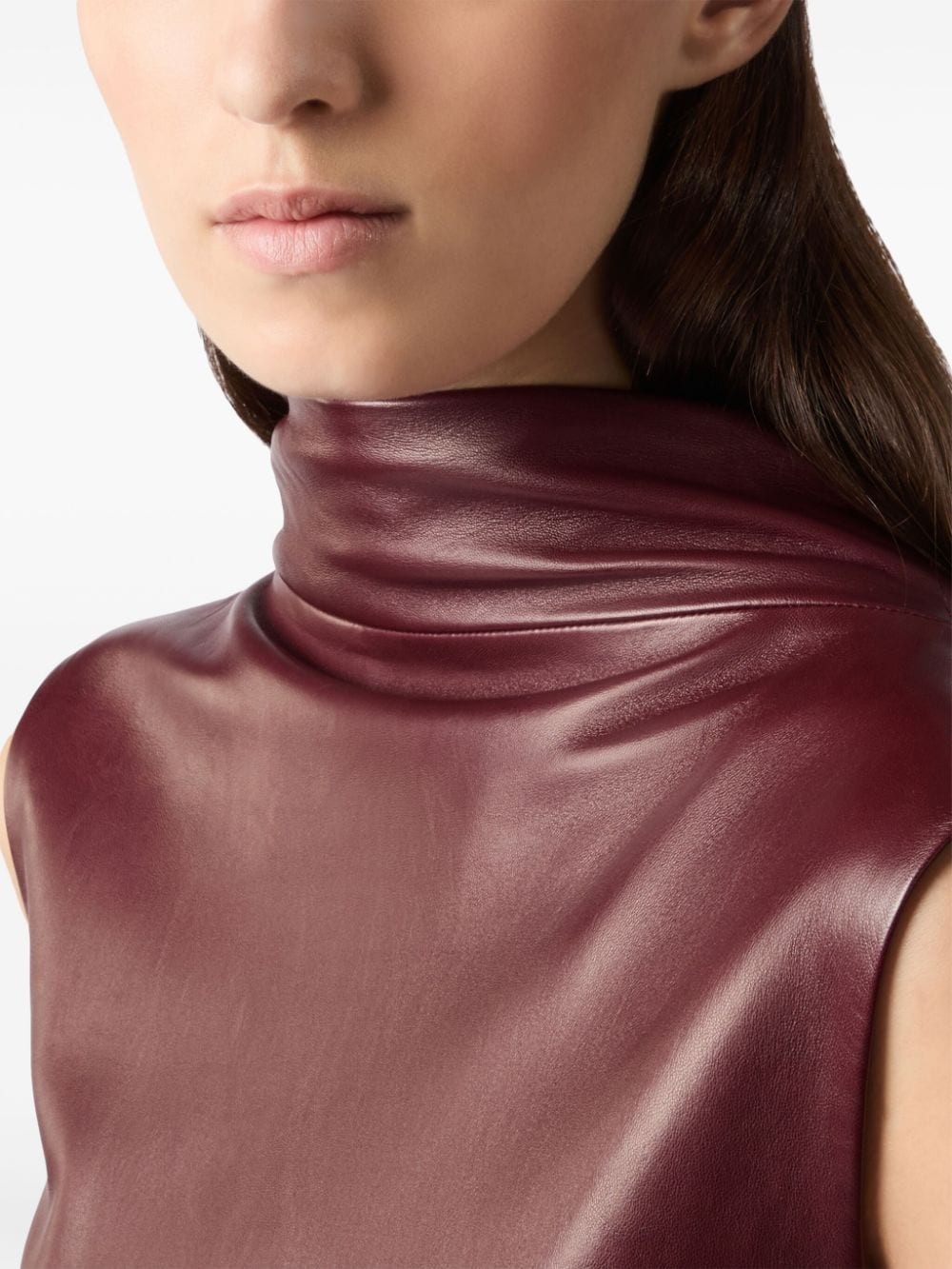 leather midi dress - 5