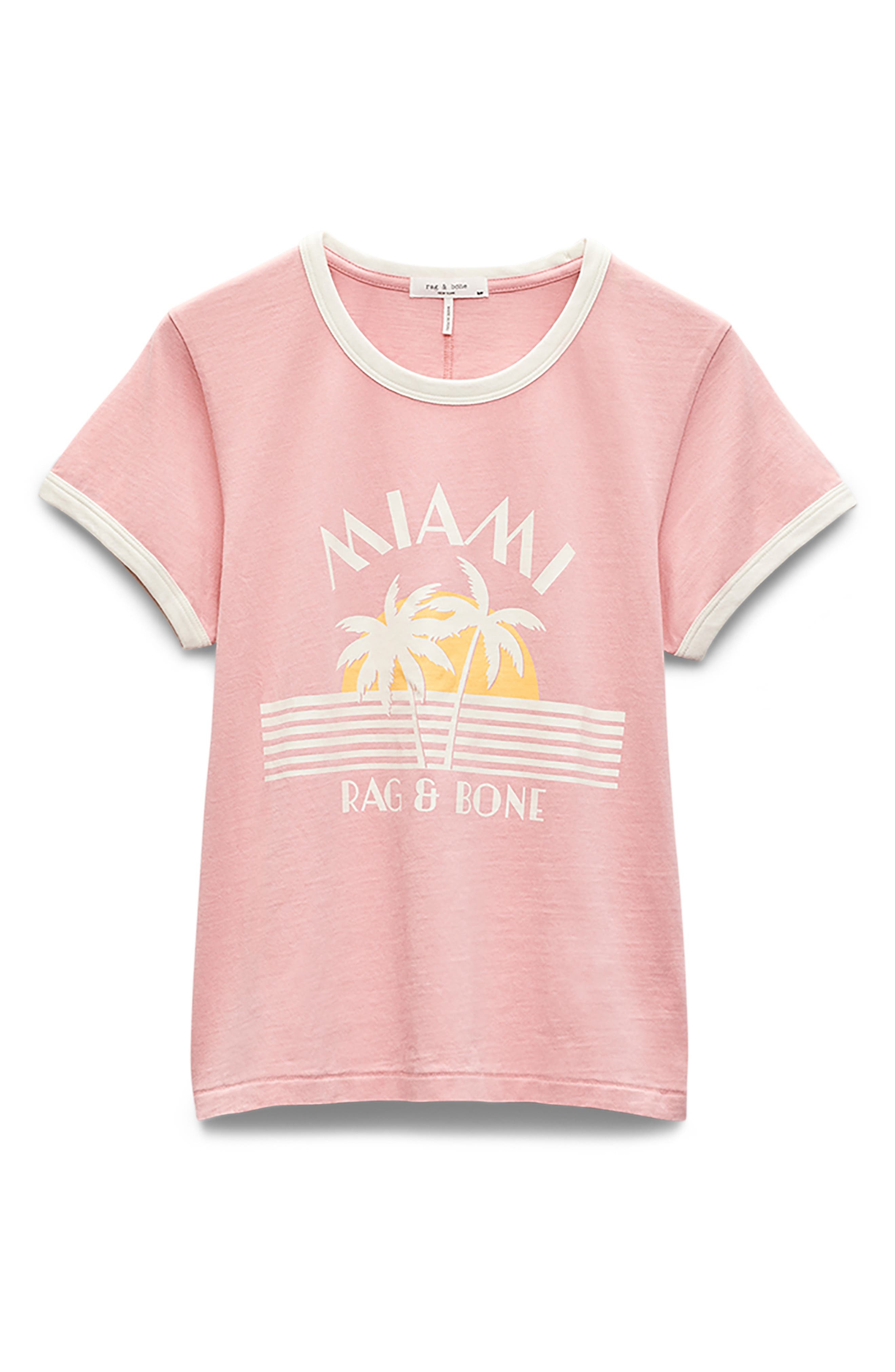 rag & bone Miami Cotton Graphic T-Shirt in Blush at Nordstrom - 4