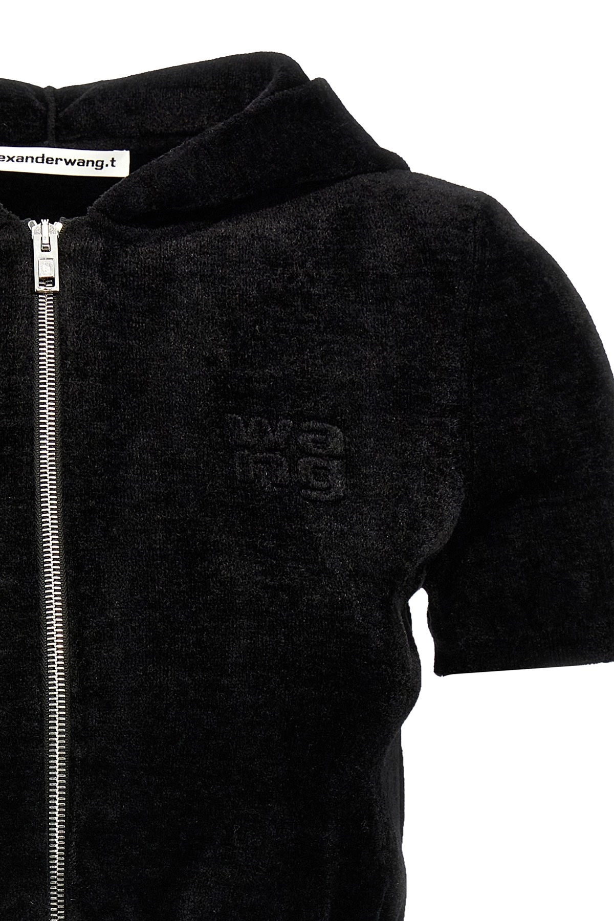 Logo chenille cropped hoodie - 4