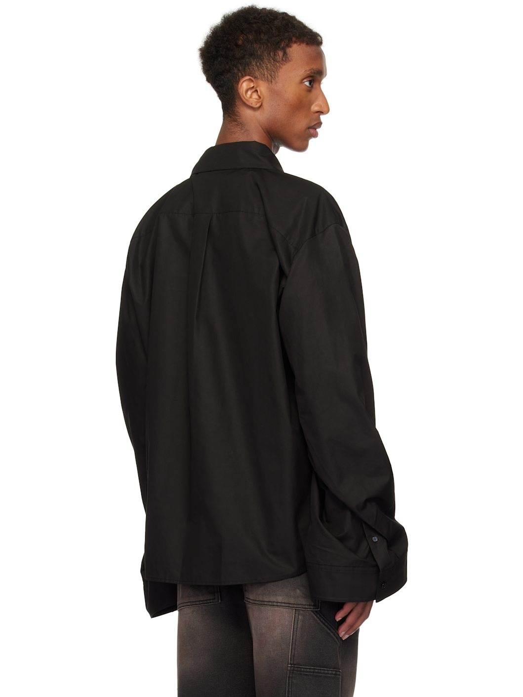 Black Twisted Sleeve Shirt - 3