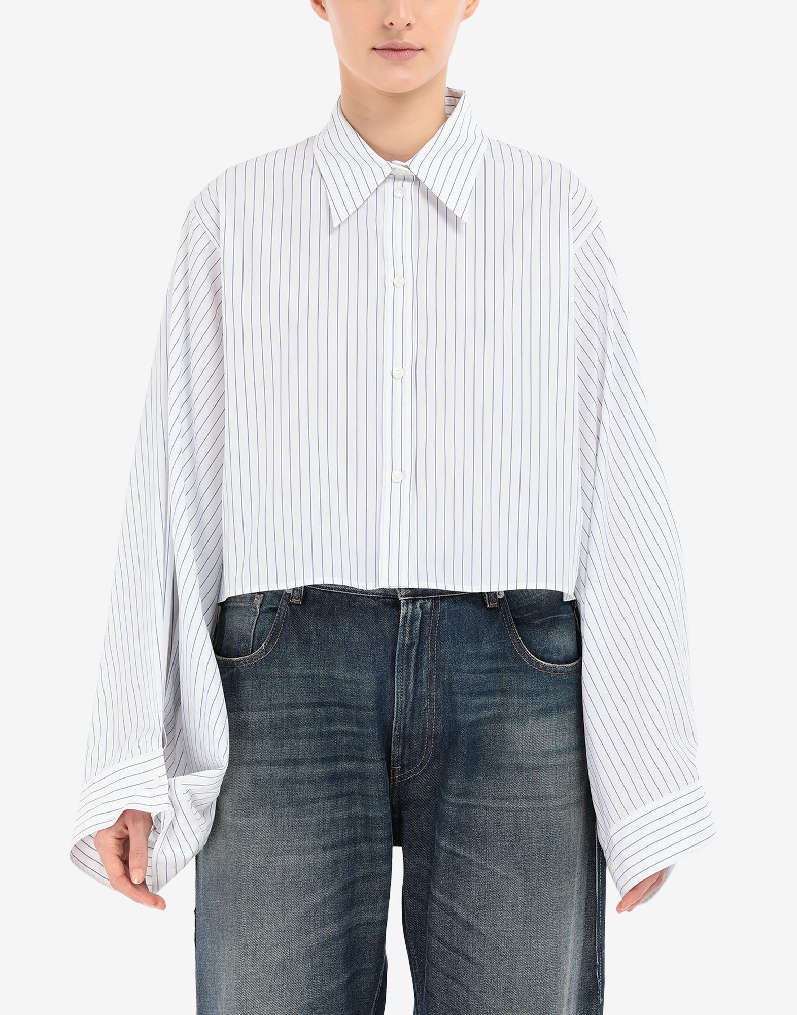 Cropped asymmetric shirt - 5