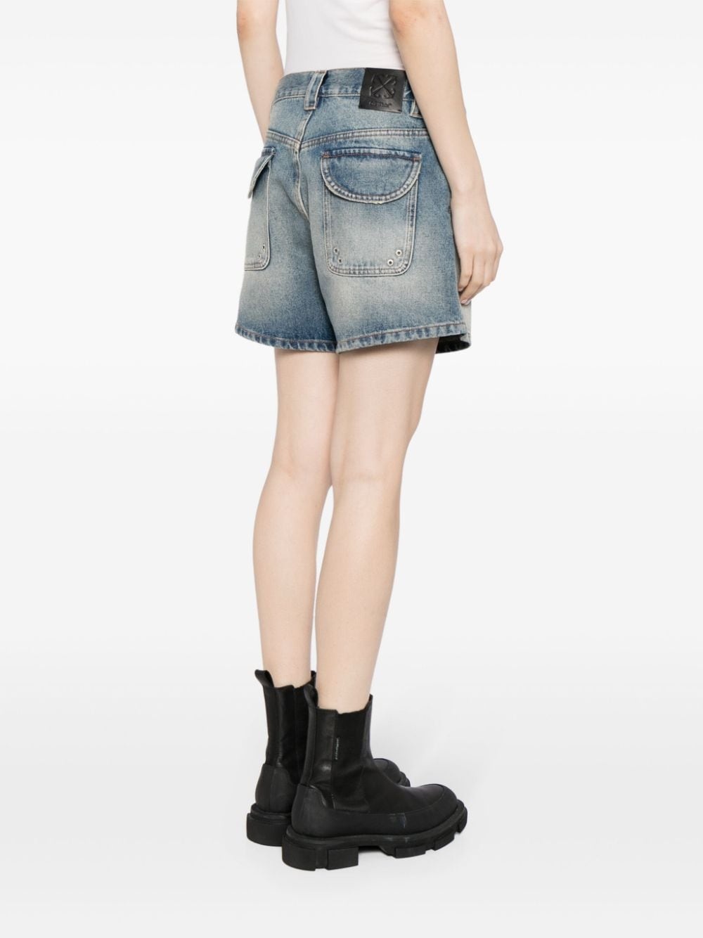 light-wash denim shorts - 4