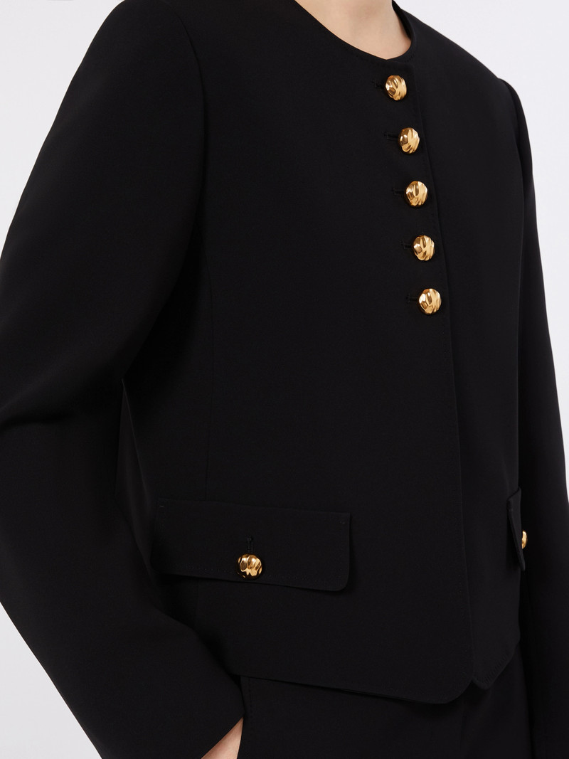 PANIERE Technical cady crew-neck jacket - BLACK 5