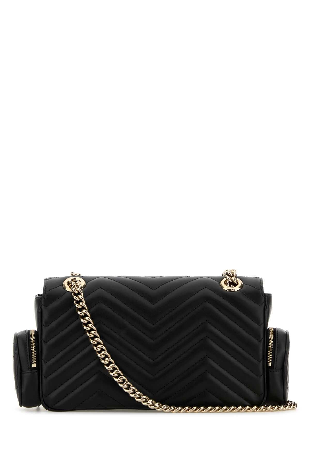 Gucci Women Black Leather Small Gg Marmont Shoulder Bag - 3