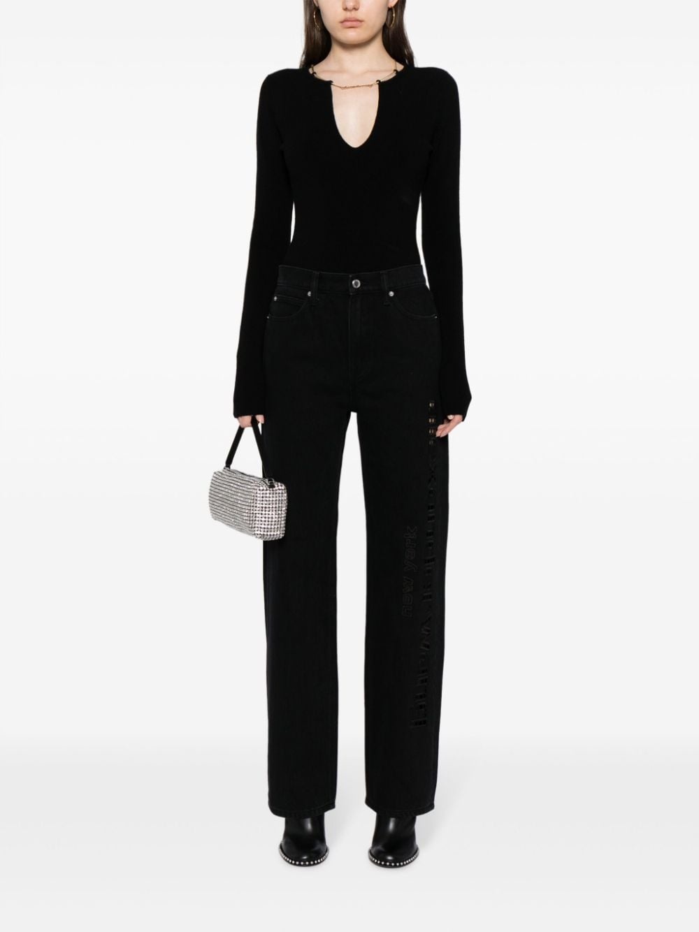 EZ embroidered straight-leg trousers - 2