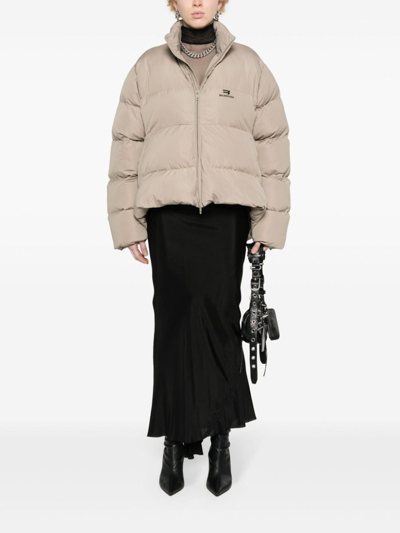 logo-embroidered puffer jacket 2