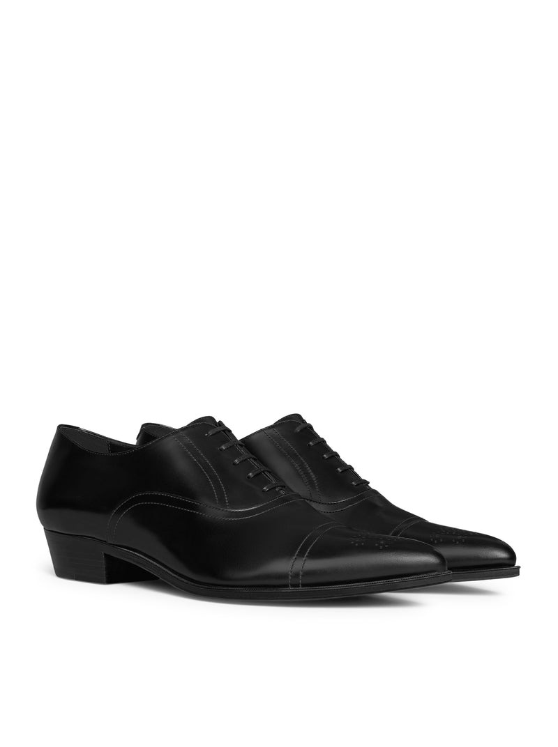 Celine Men Jude Celine Perforated Oxford In Polished Bull Leather - 2