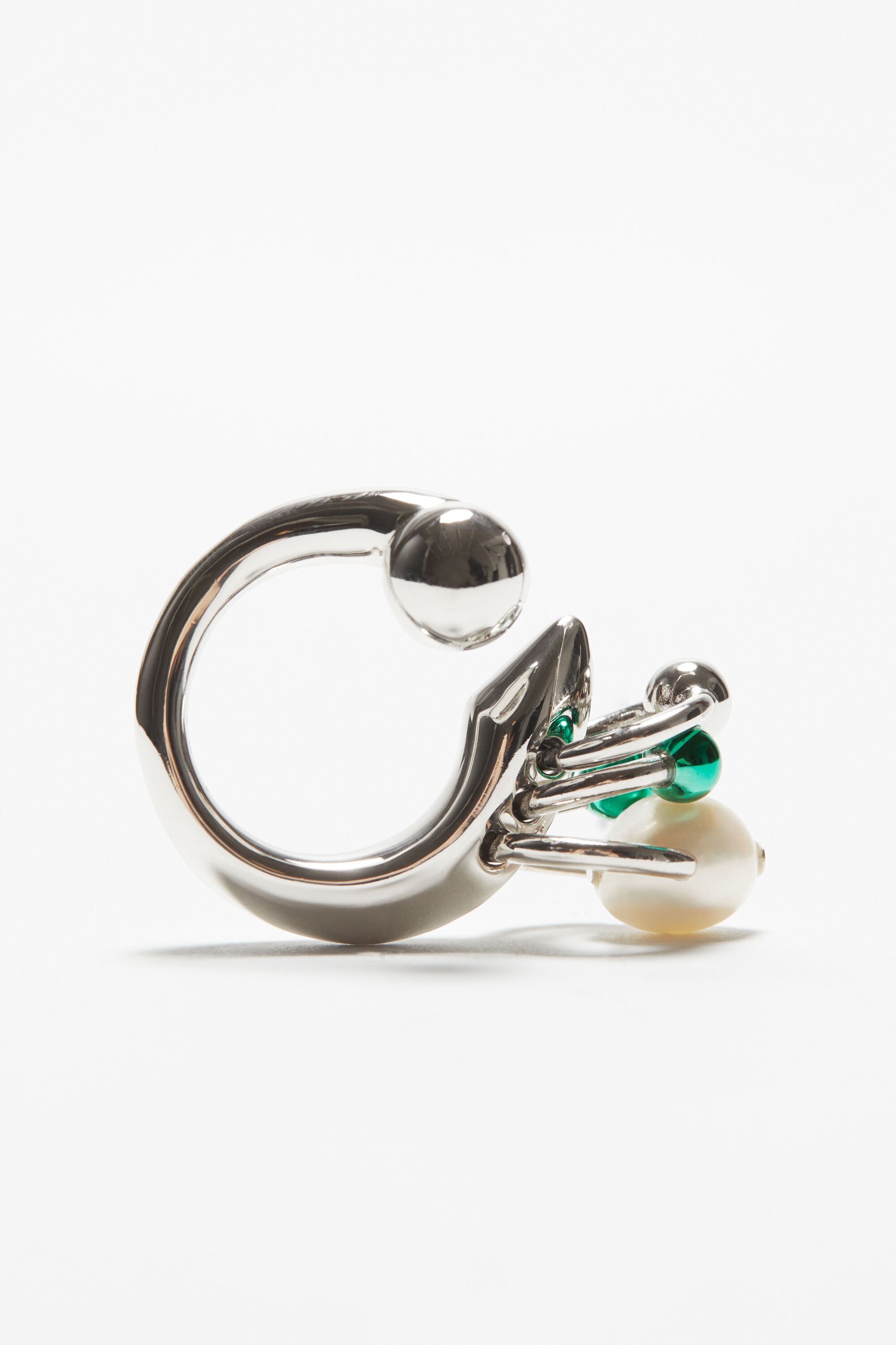 Multi charm ring - Silver/green - 4