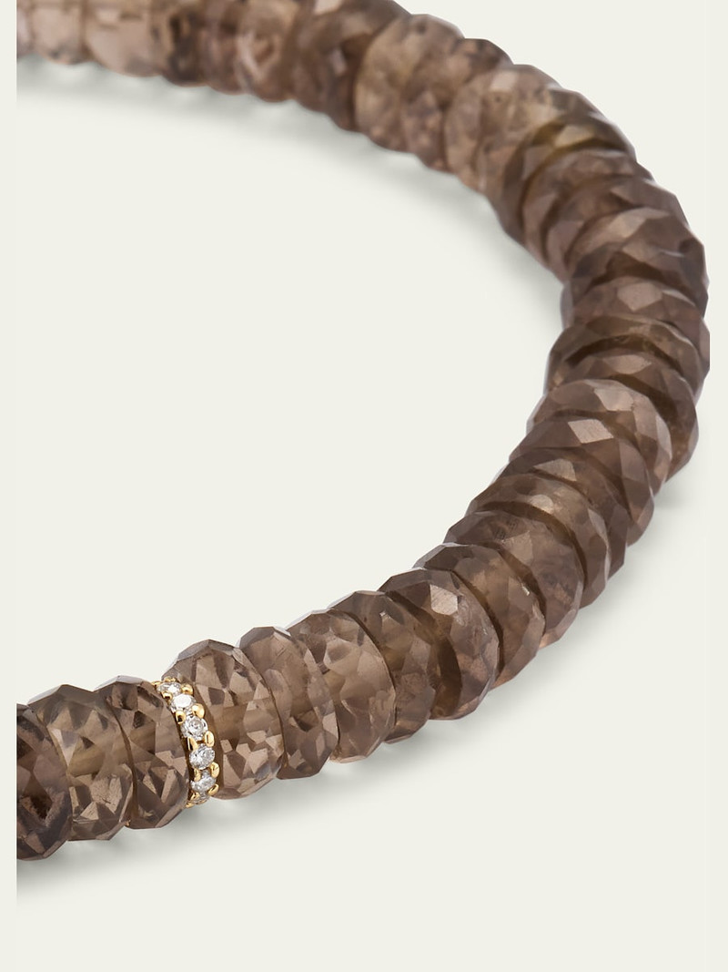 SYDNEY EVAN Diamond Rondelle & Faceted Smokey Topaz Bead Bracelet outlook