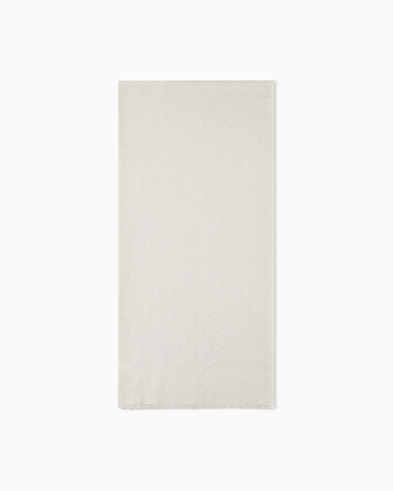 GIORGIO ARMANI X KITH PURE SILK STOLE WITH TONAL MONOGRAM 1