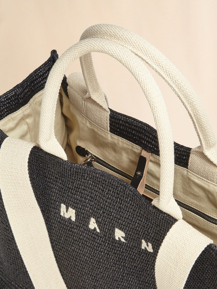 BLACK RAFFIA SHOPPING BAG - 3