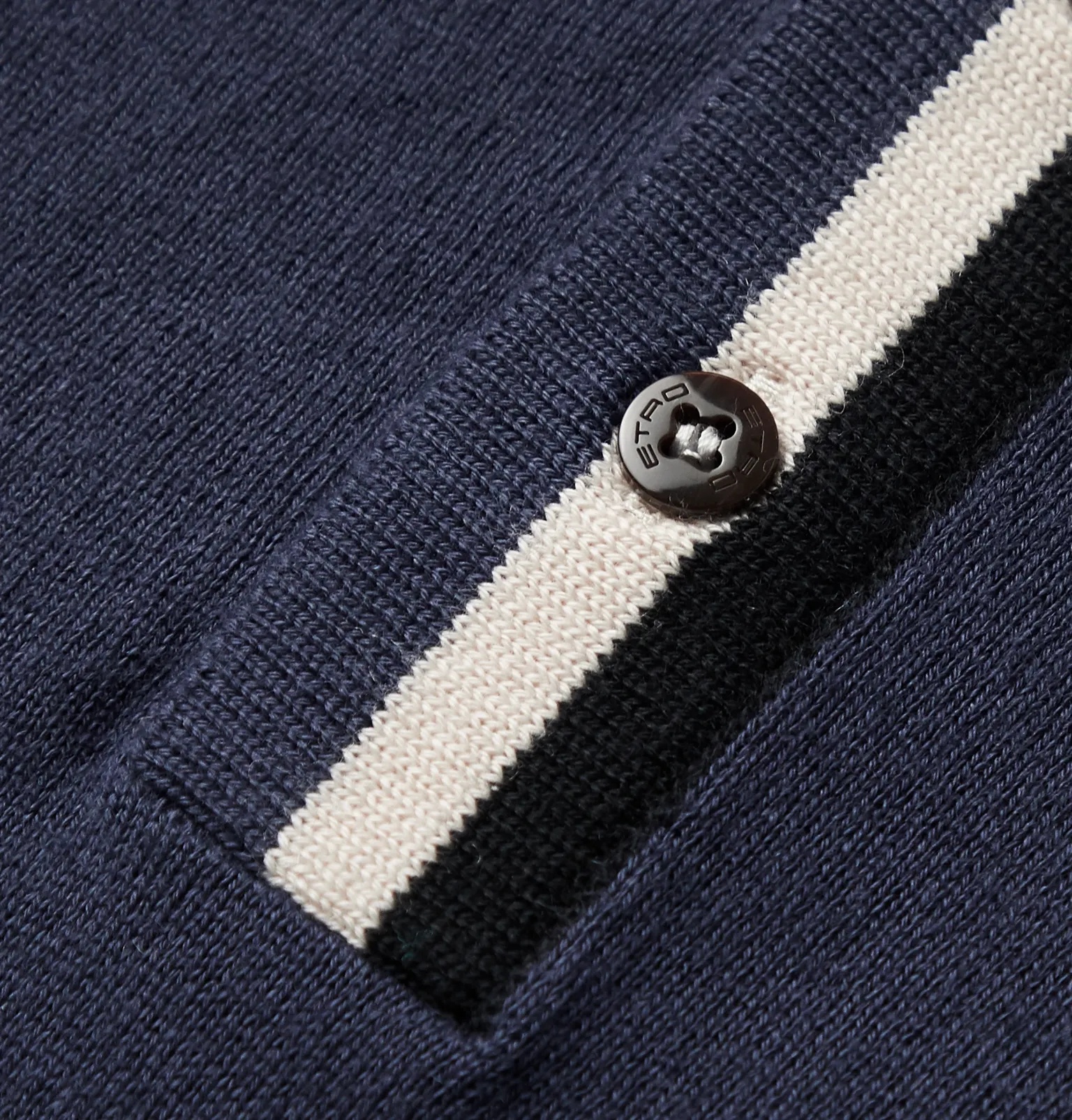 Contrast-Tipped Cotton and Cashmere-Blend Polo Shirt - 3