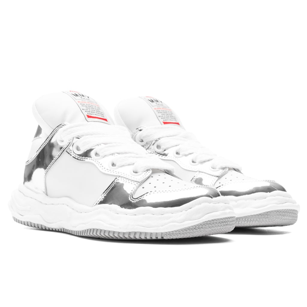 WAYNE LOW TOP SNEAKERS - SILVER/WHITE - 2