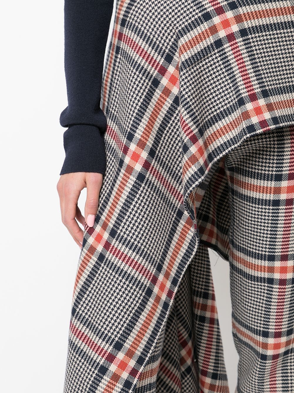 apron detail plaid trousers - 5