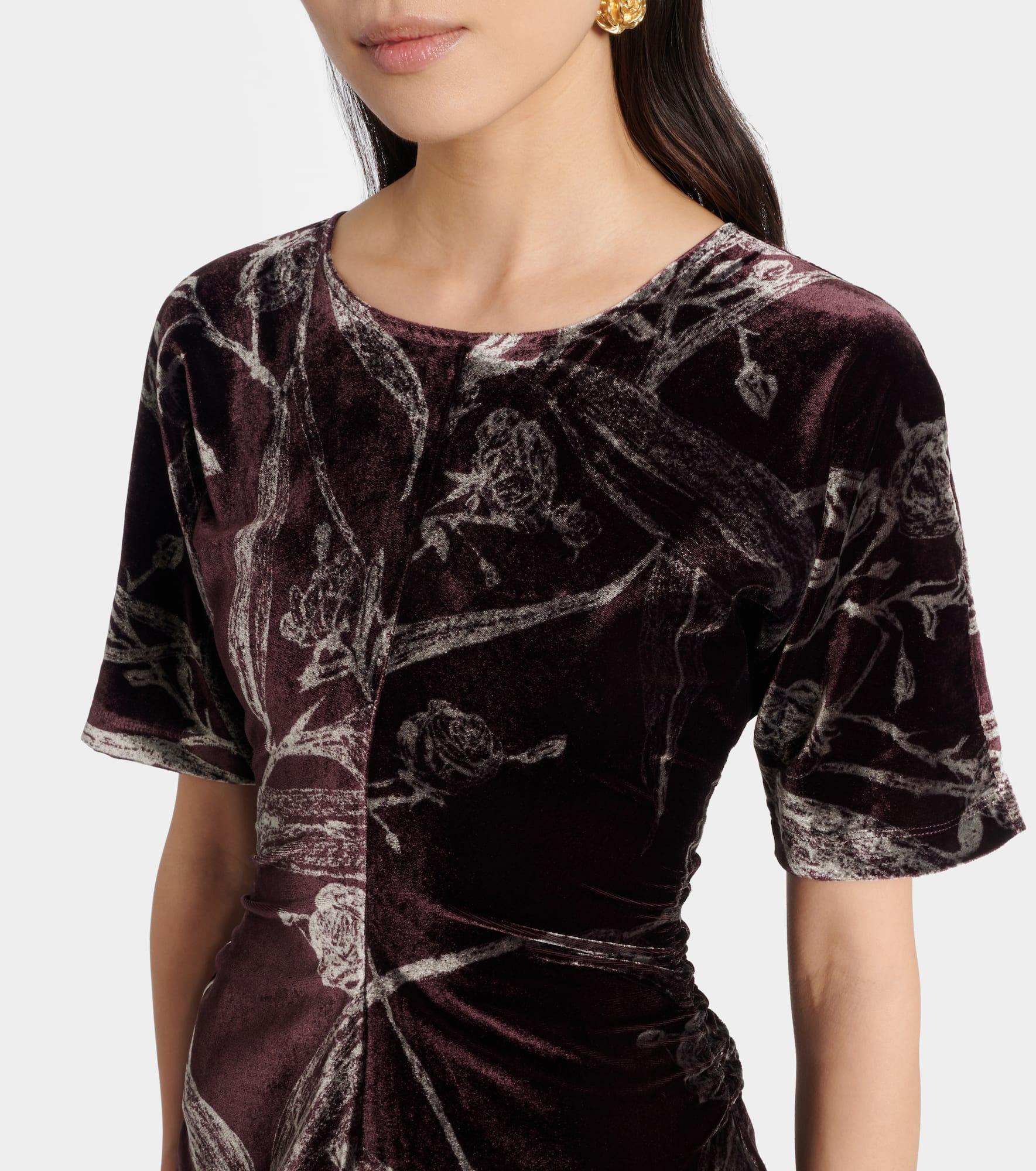 Angelica printed satin midi dress - 4