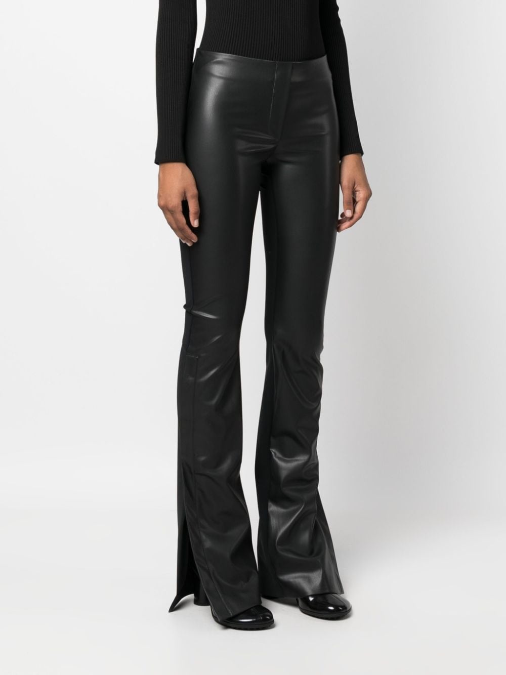 panelled-design flared trousers - 3