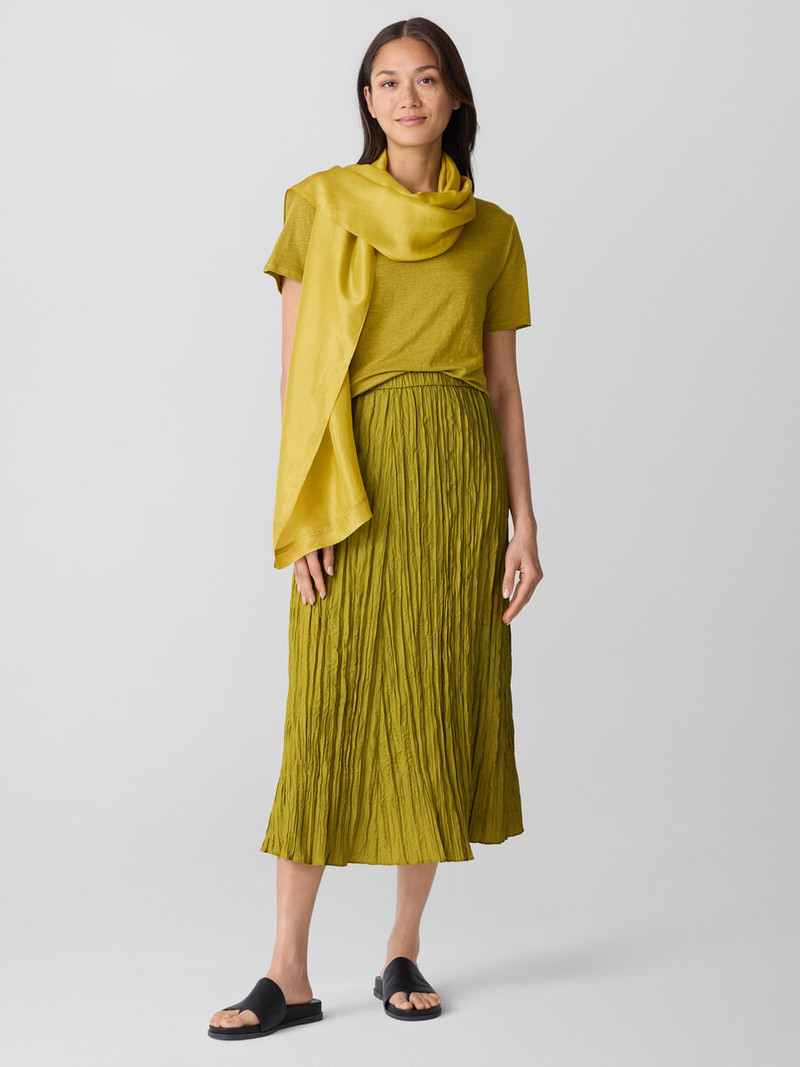EILEEN FISHER Crushed Silk Flared Skirt outlook