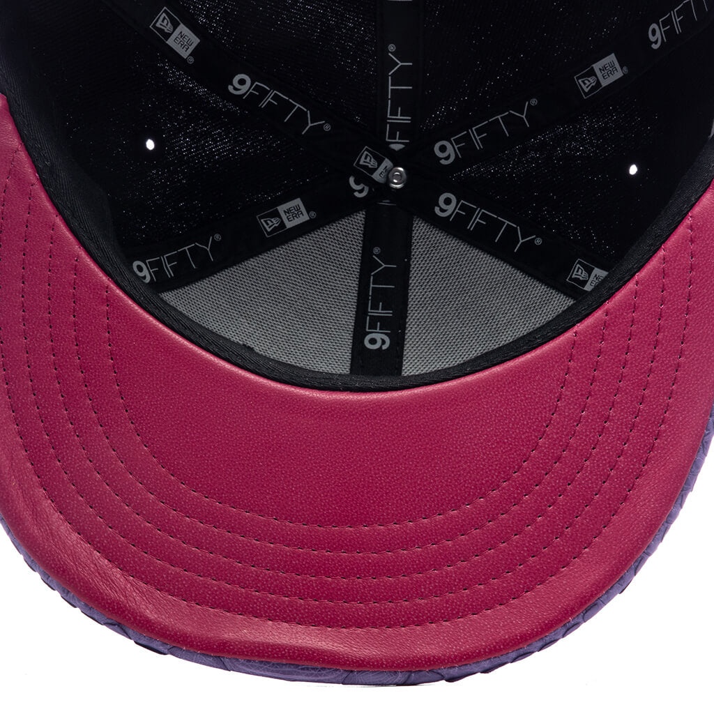 JUST DON X USHER SUPER BOWL LVIII 9FIFTY SNAPBACK HAT - BLACK/PURPLE PYTHON - 8