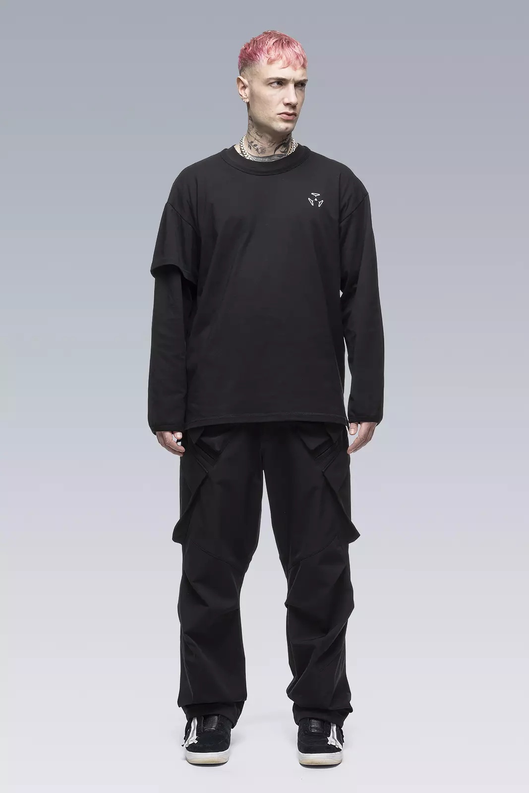 S29-PR-A 100% Organic Cotton Long Sleeve T-shirt Black - 1