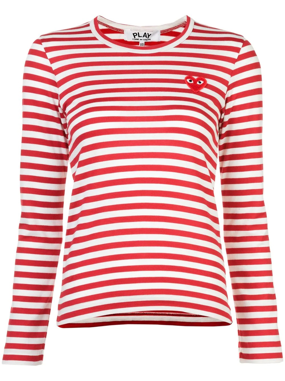 little red heart striped T-shirt - 1