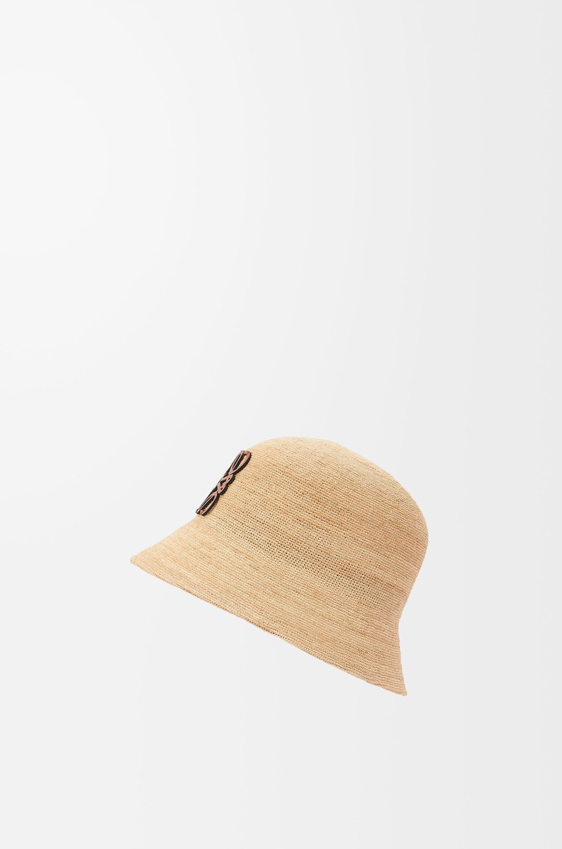 Bucket hat in raffia and calfskin 3