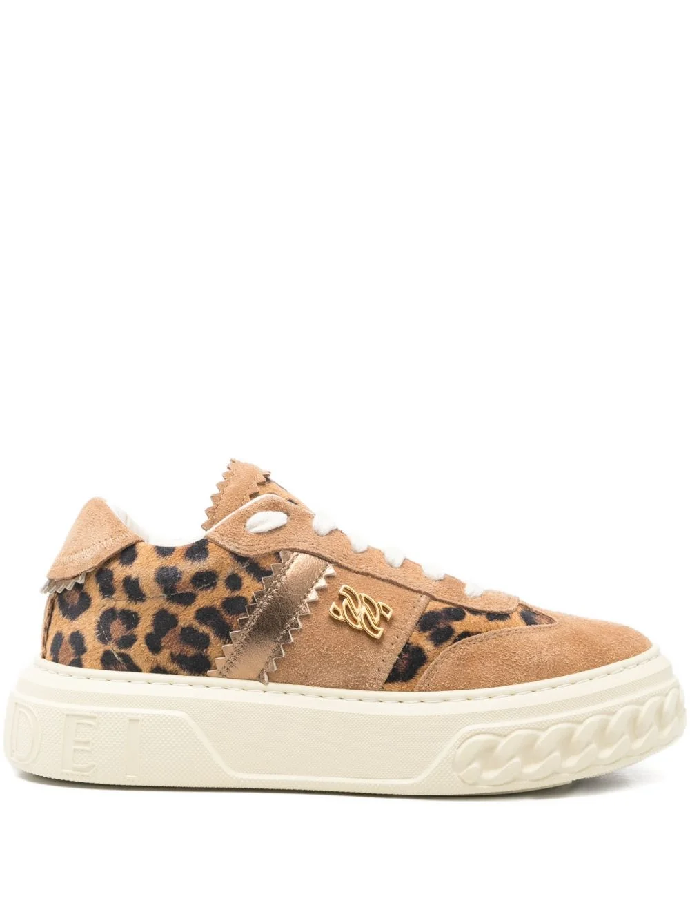 leopard-print logo-detail sneakers - 1