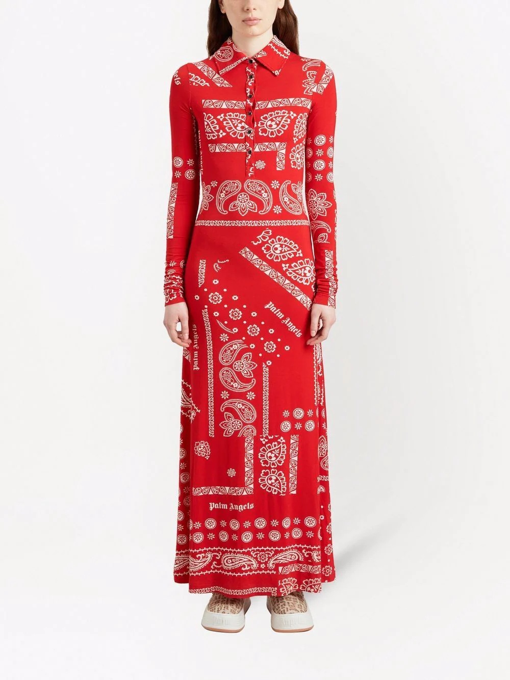 bandana-print long dress - 3