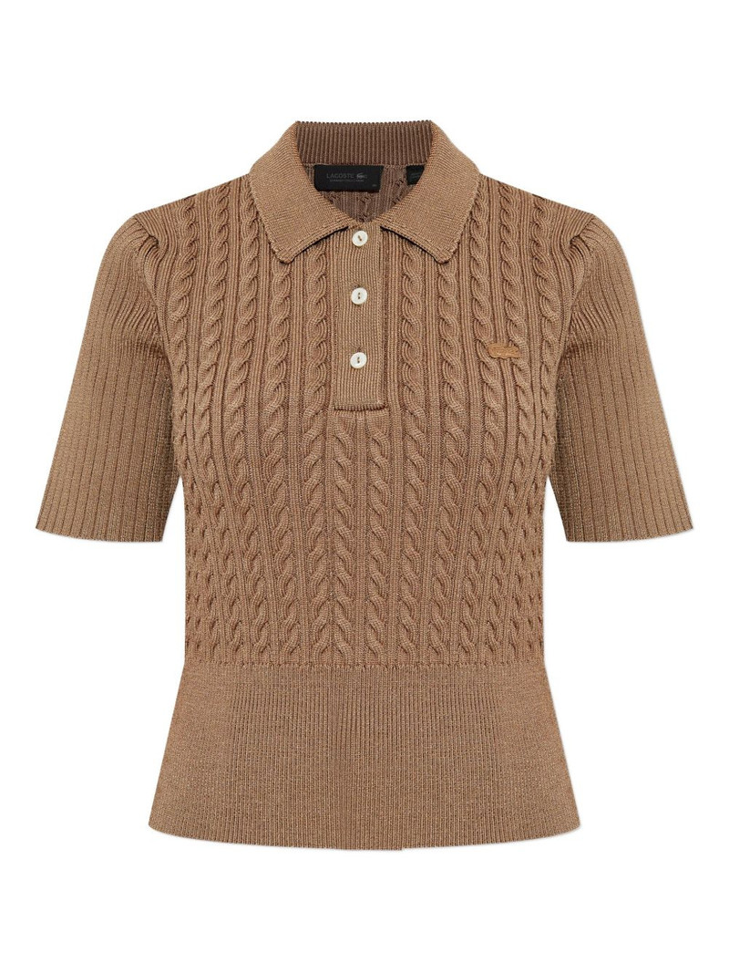 cable-knit polo shirt 1