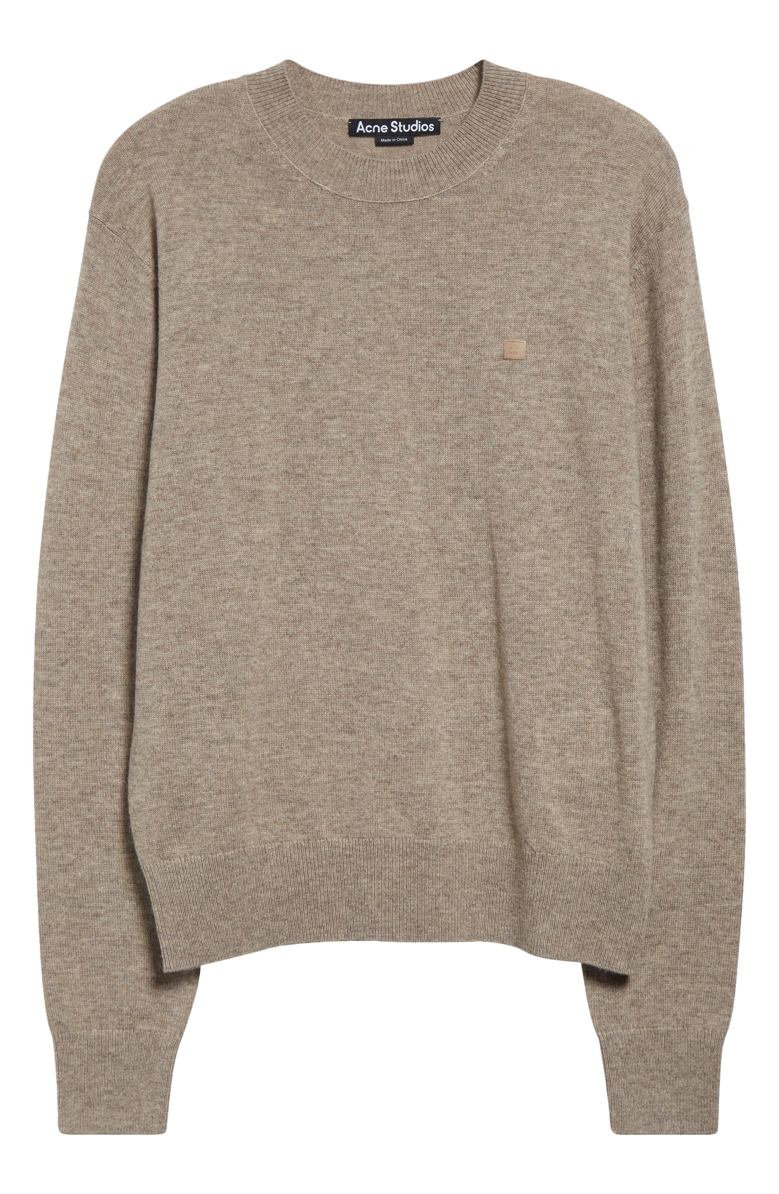 Acne Studios Wool & Yak Hair Sweater in Greige Melange Drn at Nordstrom - 5