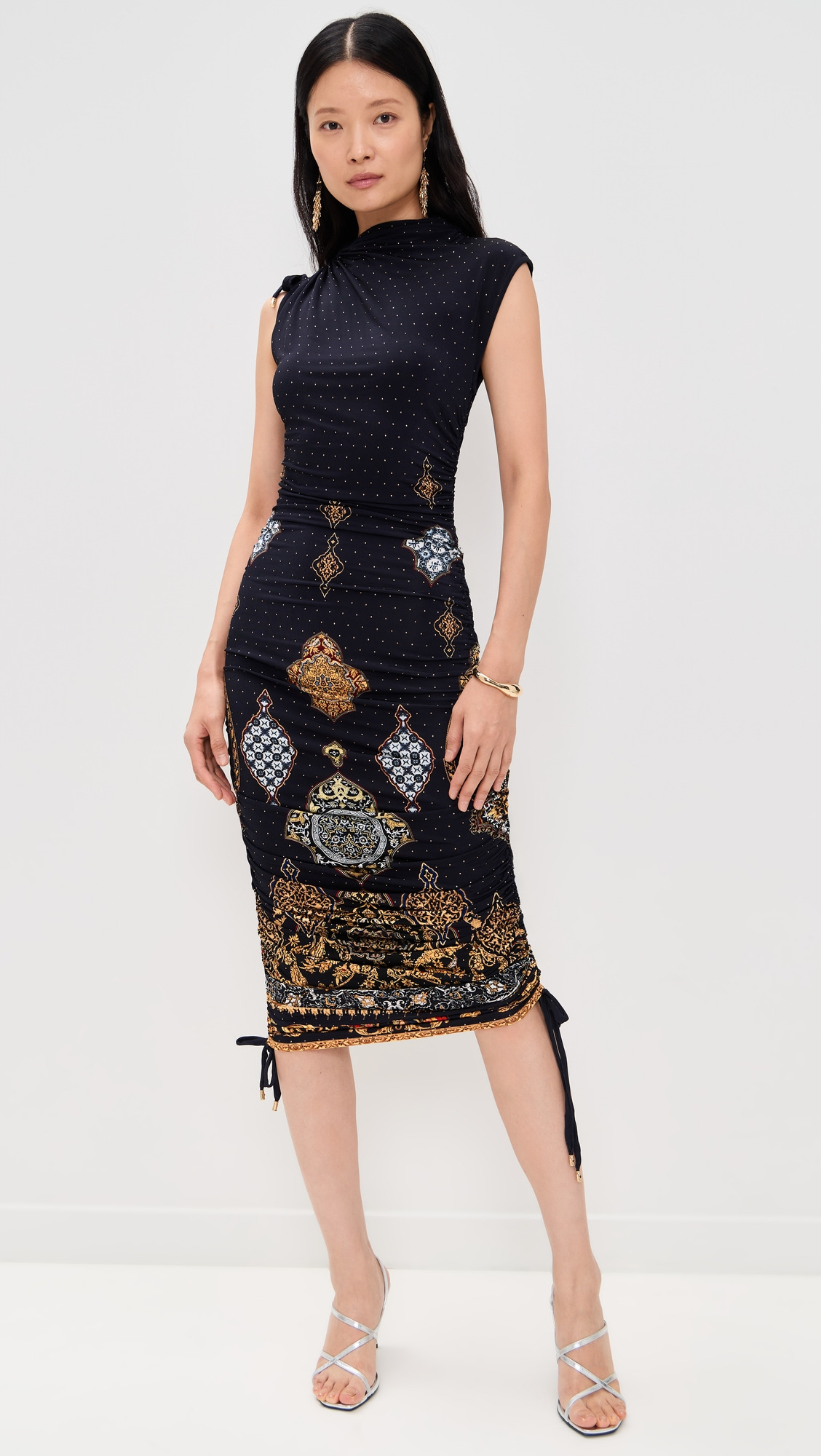 Asymmetric Ruched Jersey Dress - 6