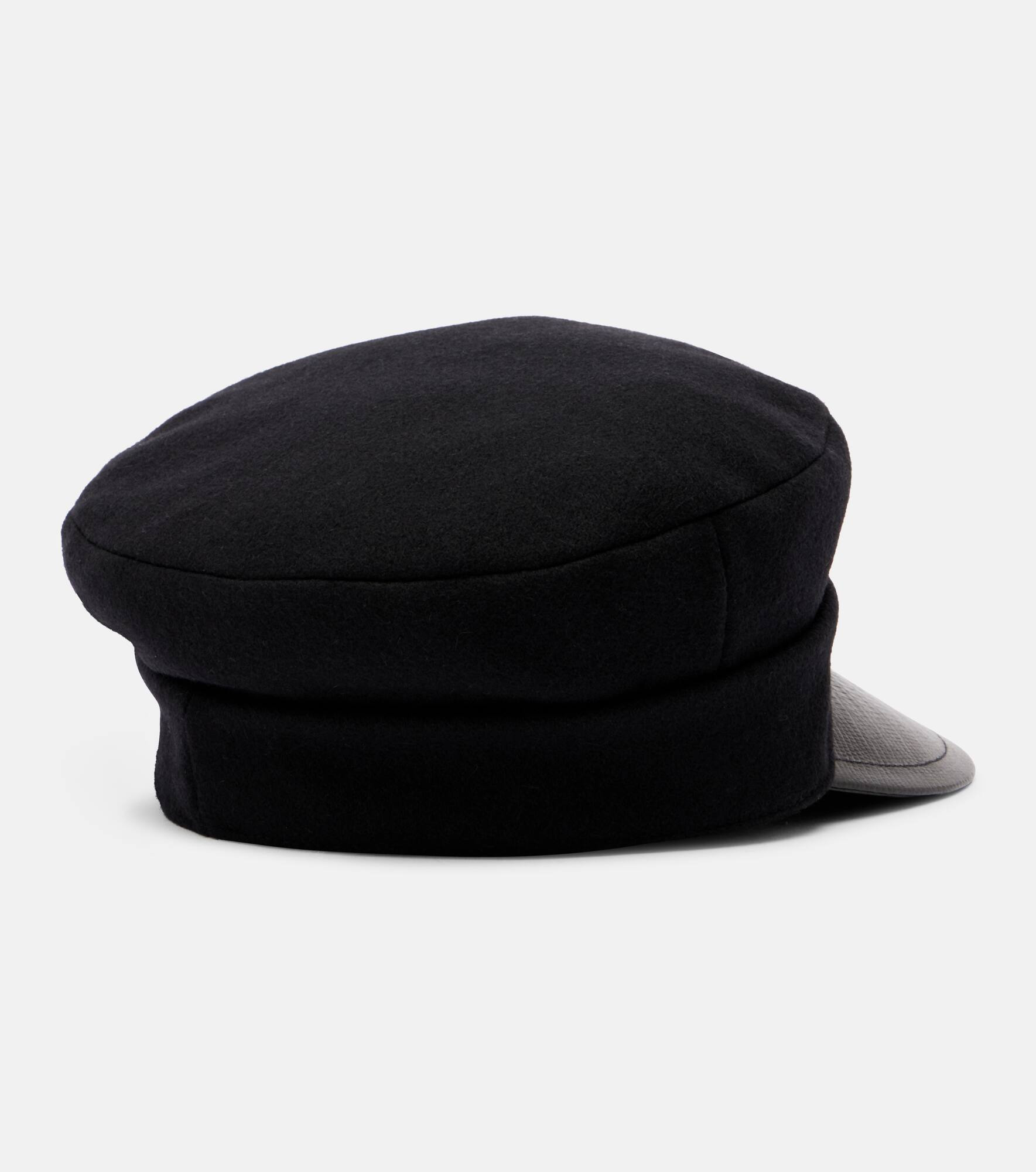 VLogo wool-blend felt newsboy cap - 4